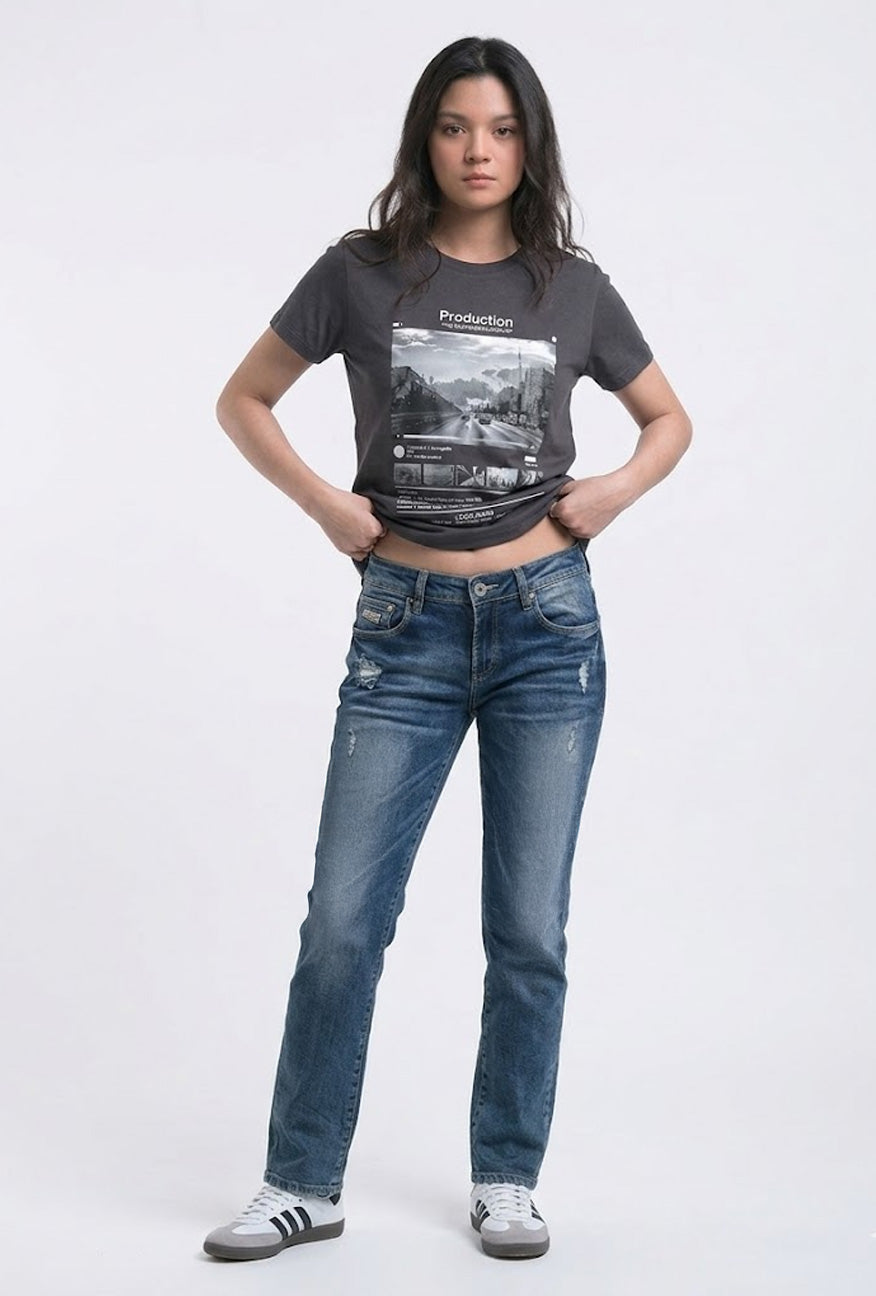 T-Shirt Lengan Pendek Story Dark Grey