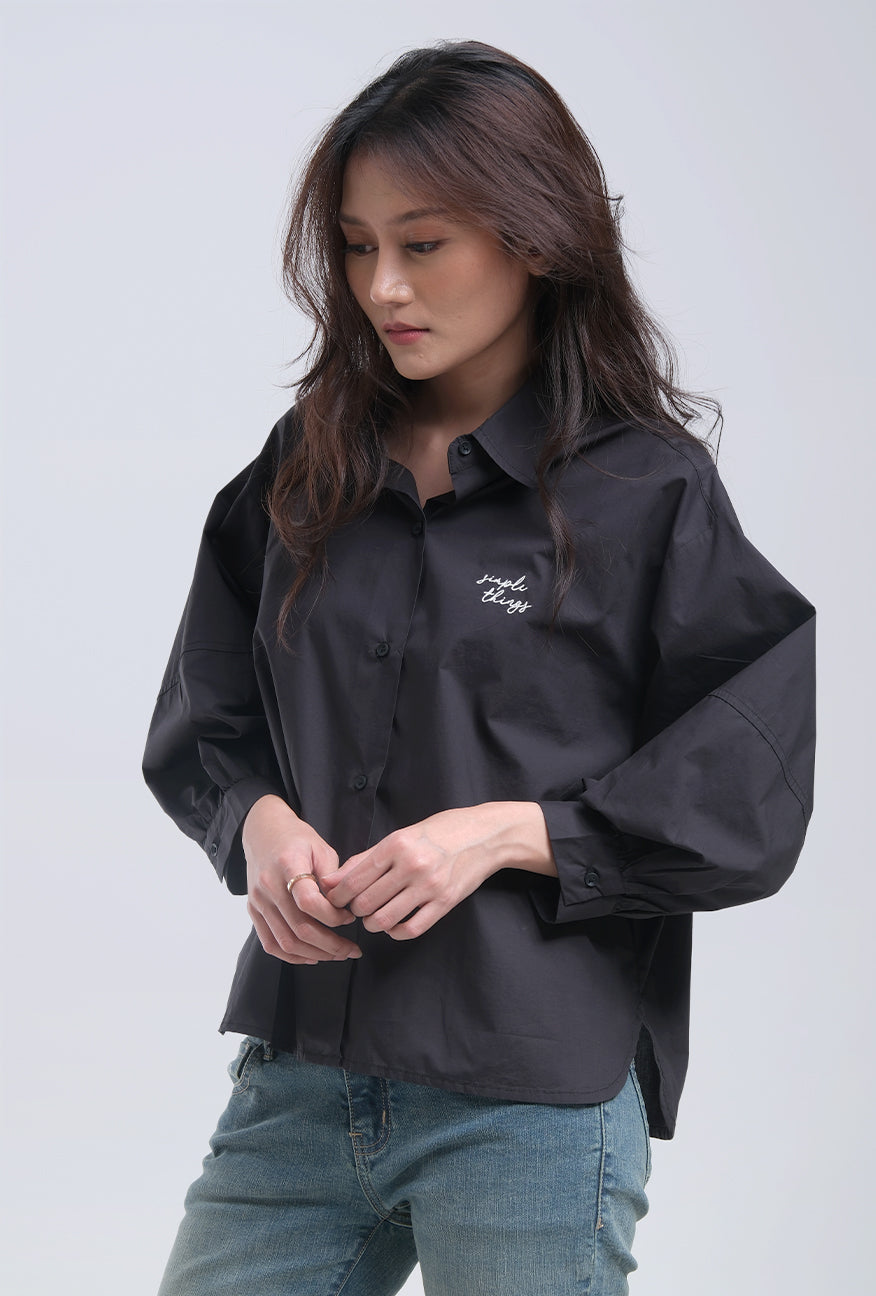 Kemeja Lengan Panjang Fazila Black