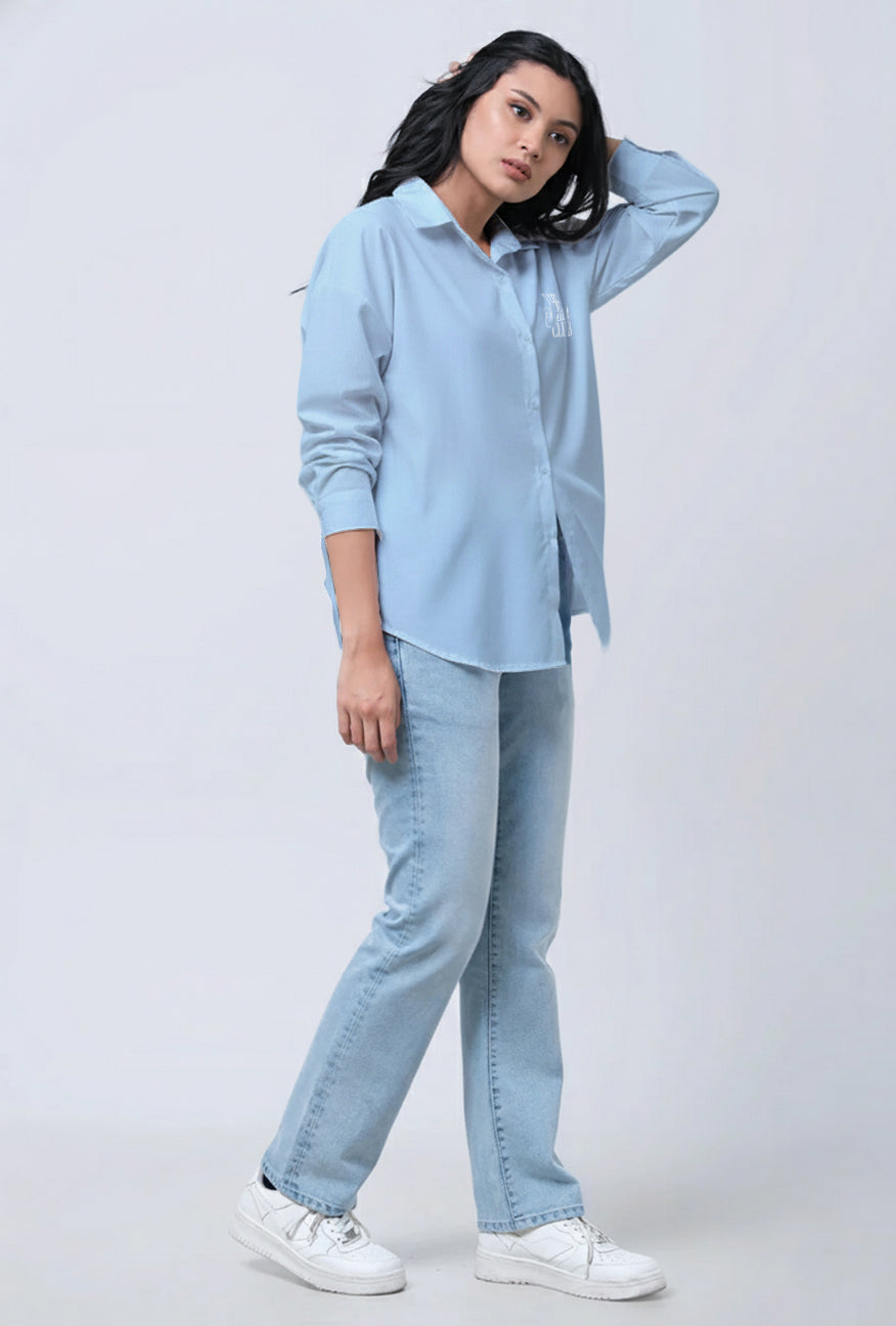 Kemeja Lengan Panjang Naveela Light Blue