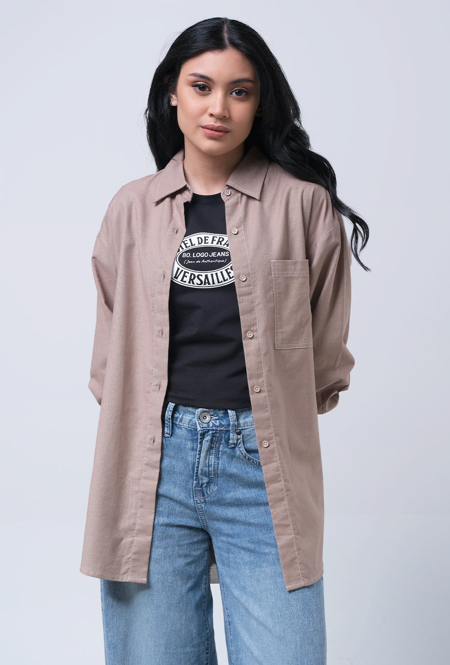 Kemeja Lengan Panjang Cala Brown