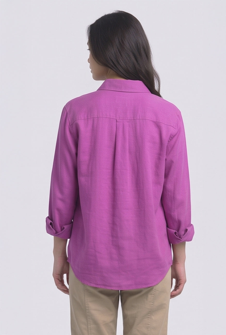 Kemeja Lengan Panjang Byan Pink Purple