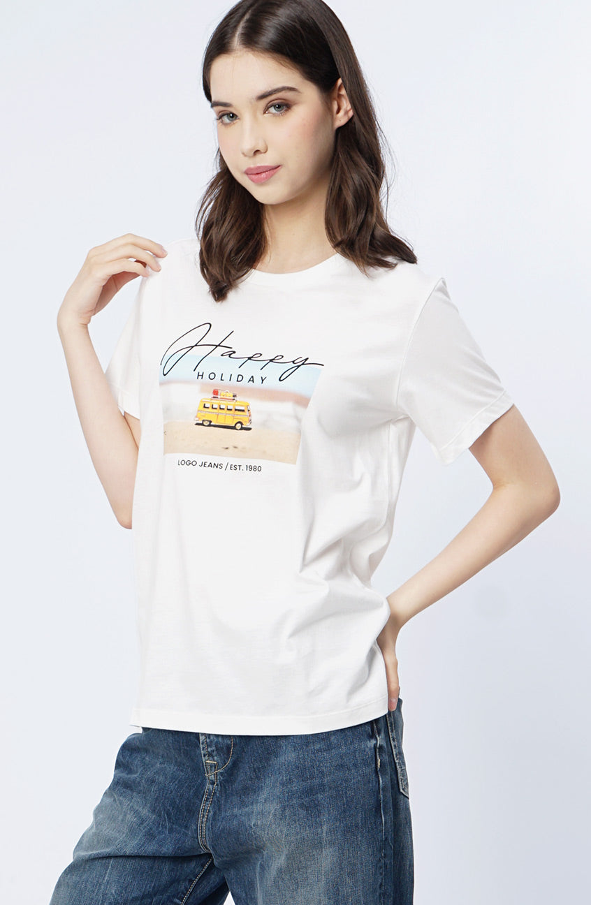 T-Shirt Lengan Pendek Beril Offwhite