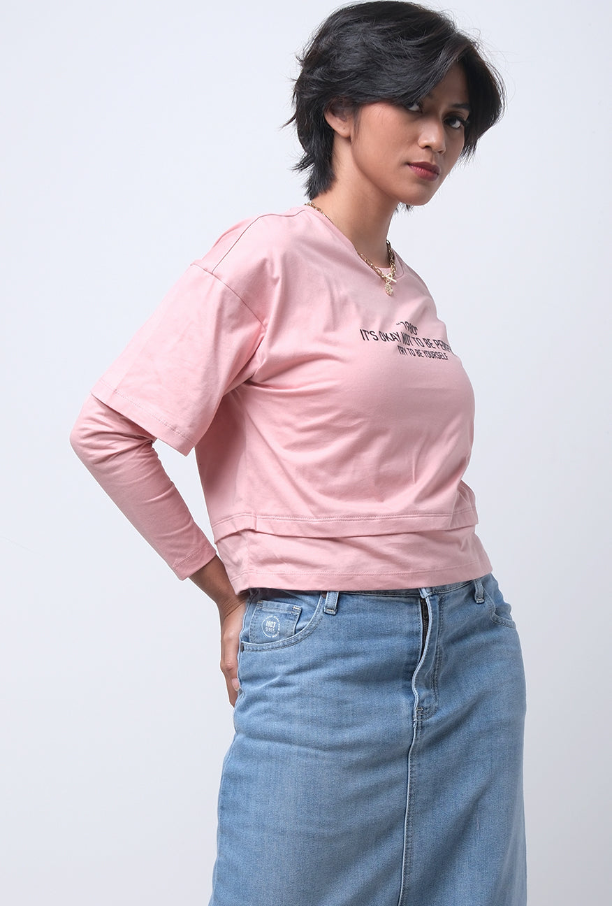 T-Shirt Lengan Panjang Cheryl Pink