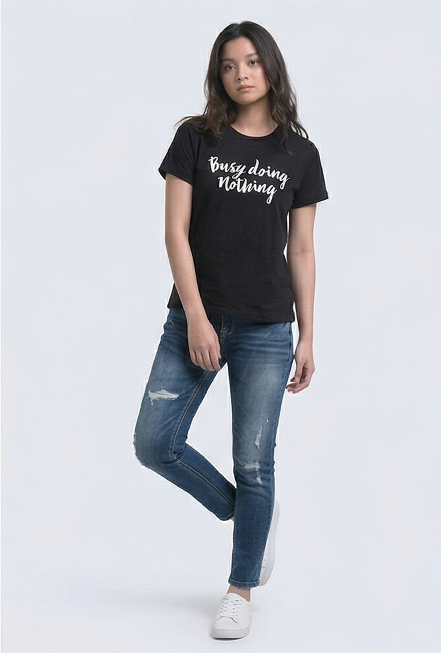 T-Shirt Lengan Pendek Busy Black