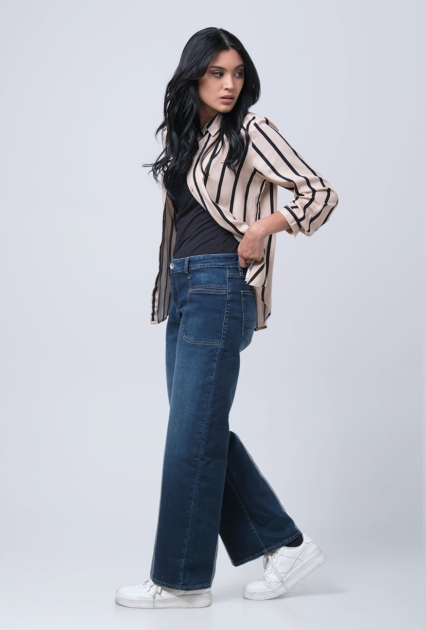 Kemeja Lengan Panjang Agatha Khaki Black