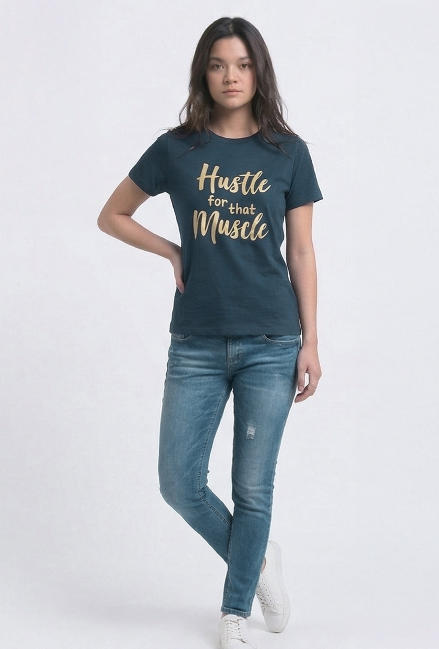 T-Shirt Lengan Pendek Muscle Dark Green