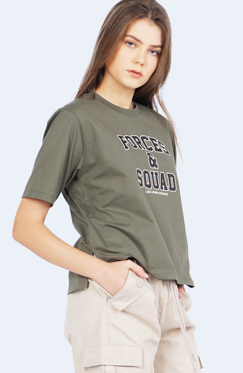 T-Shirt Lengan Pendek Diandra Olive Regular