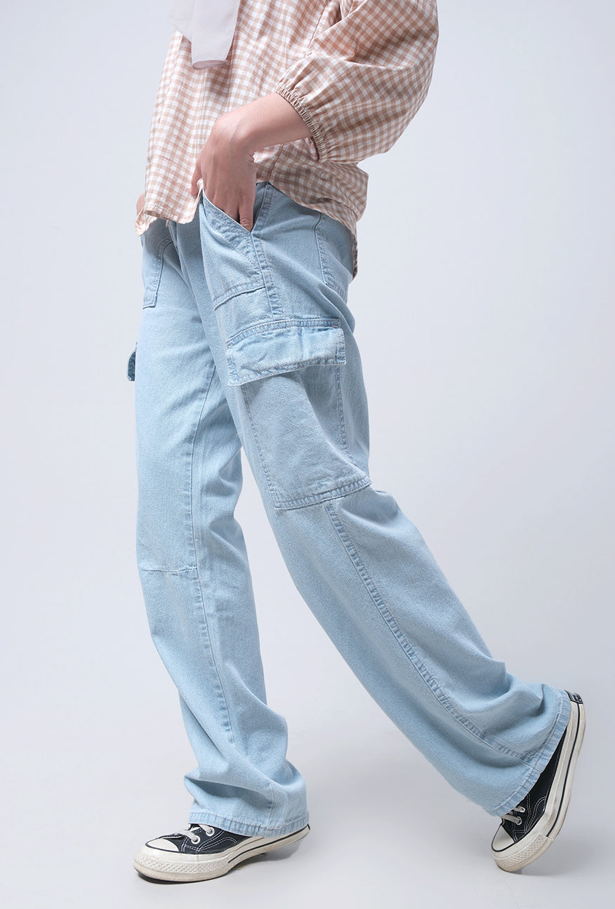 Jeans Cargo Misha Light Blue Cargo