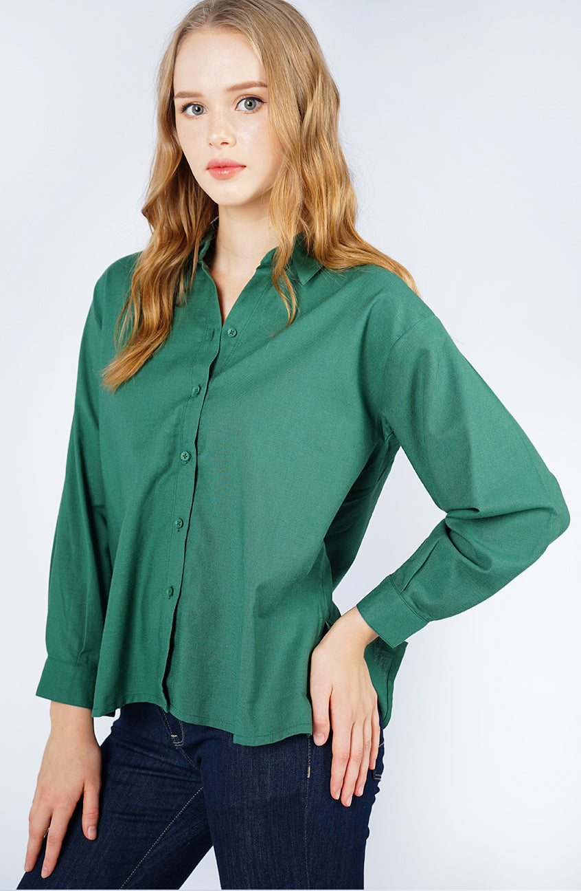 Kemeja Lengan Panjang Karla Green
