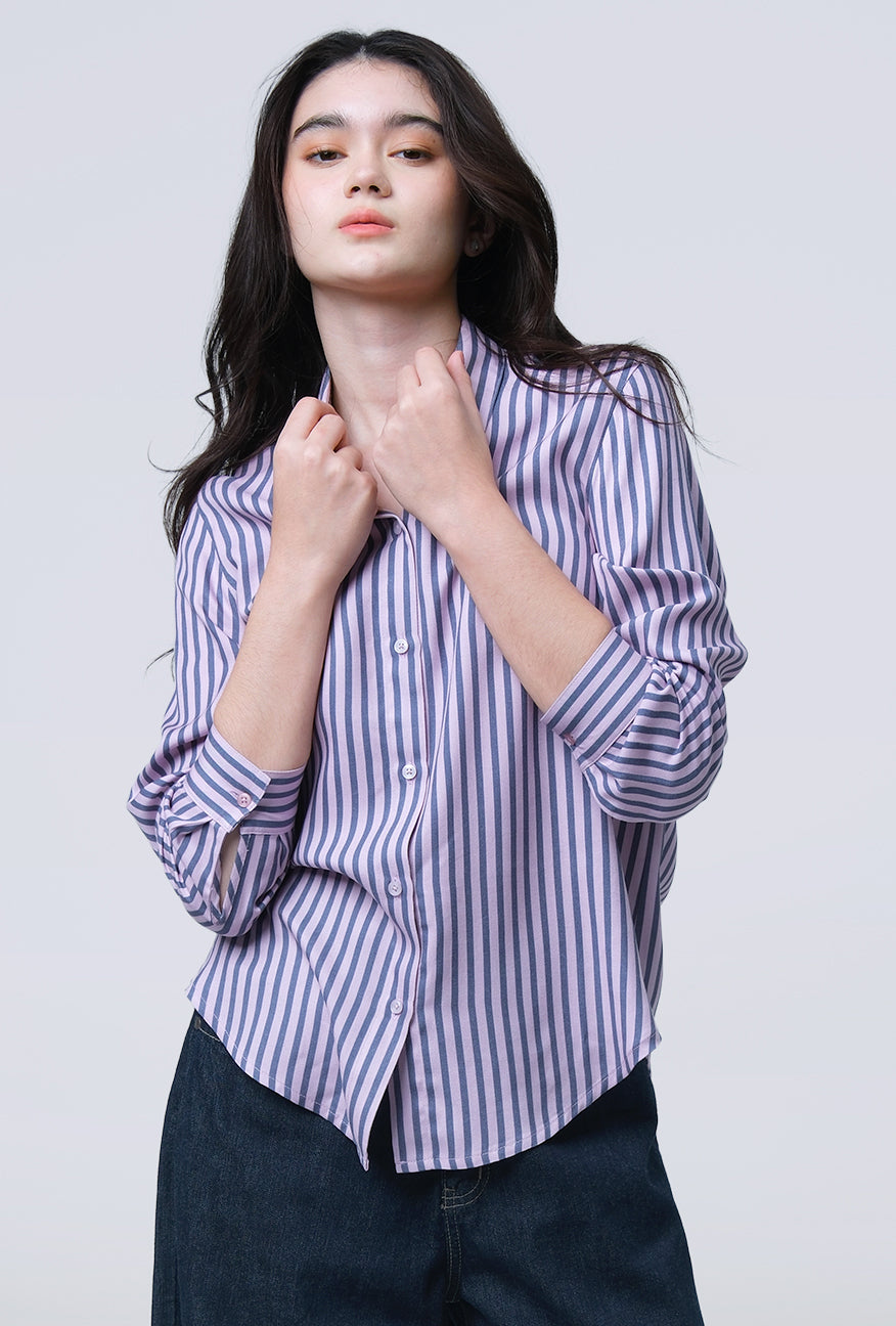 Kemeja Dyva Pink Grey