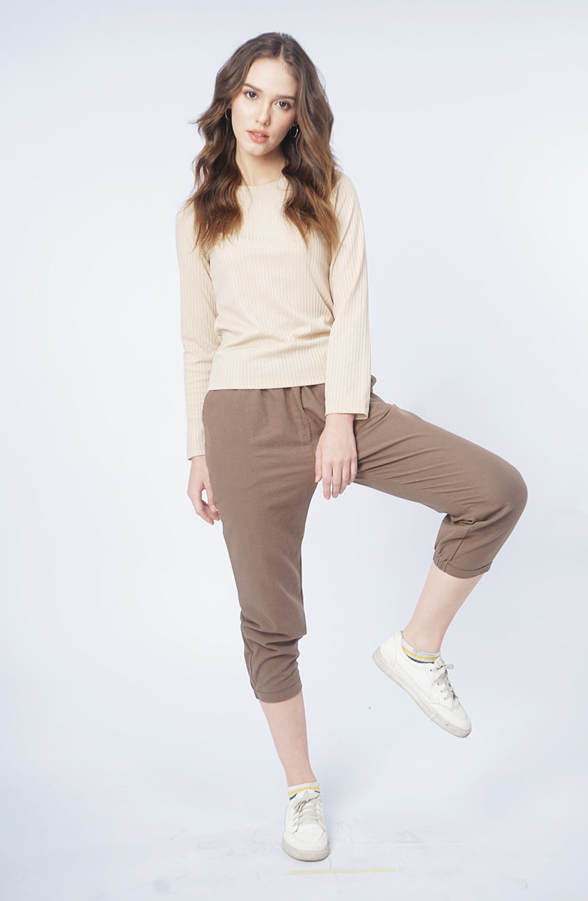 T-Shirt Lengan Panjang Abigail Khaki