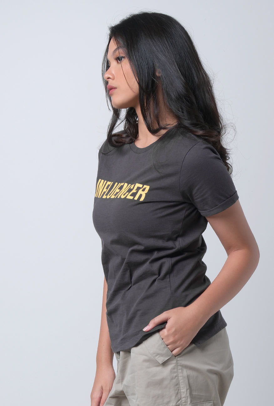 T-Shirt Lengan Pendek Influencer Dark Grey