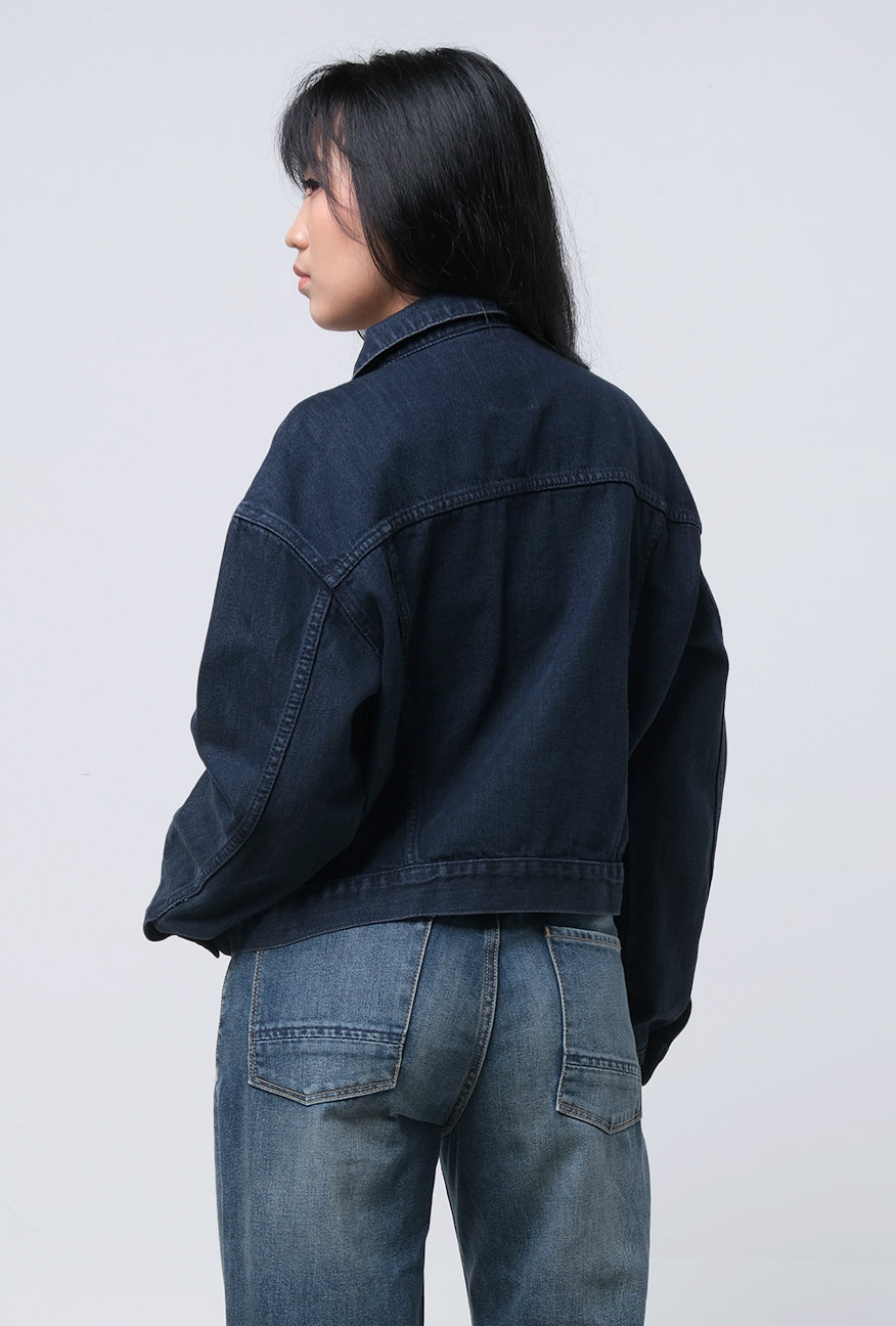 Jaket Jeans Crop New Logo Od Blue