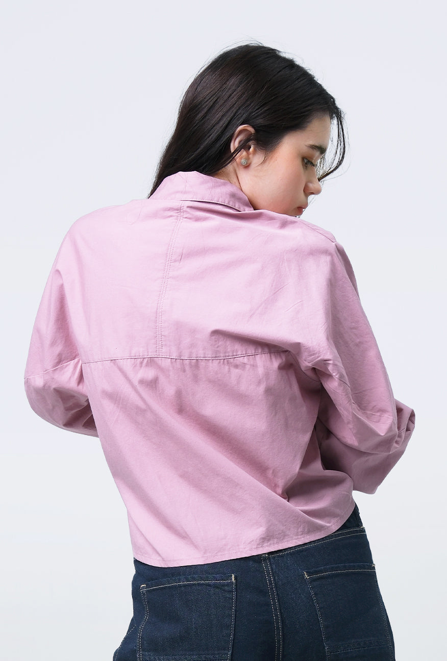 Kemeja Lengan Panjang Selra Pink Exclusive Online
