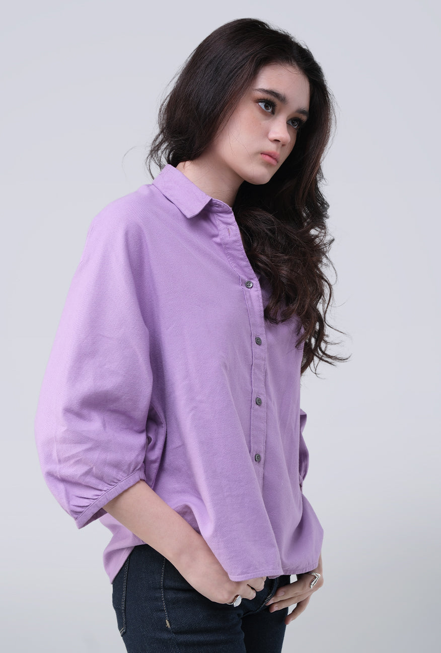 Kemeja Lengan Panjang Shenny Lavender