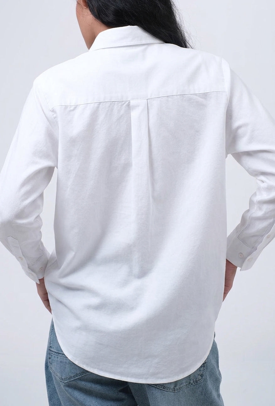 Kemeja Lengan Panjang Mellie White