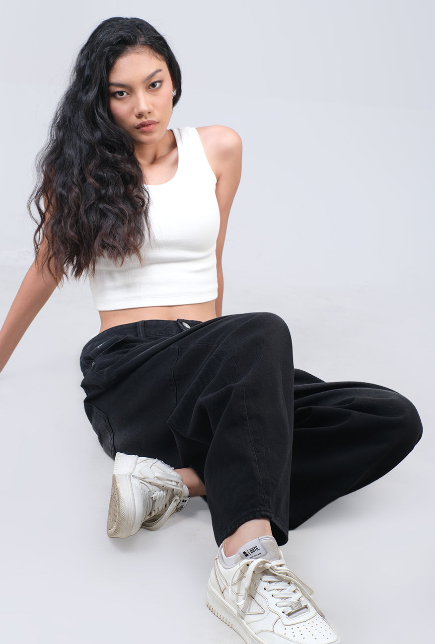 Jeans Barrel Sora Dark Grey