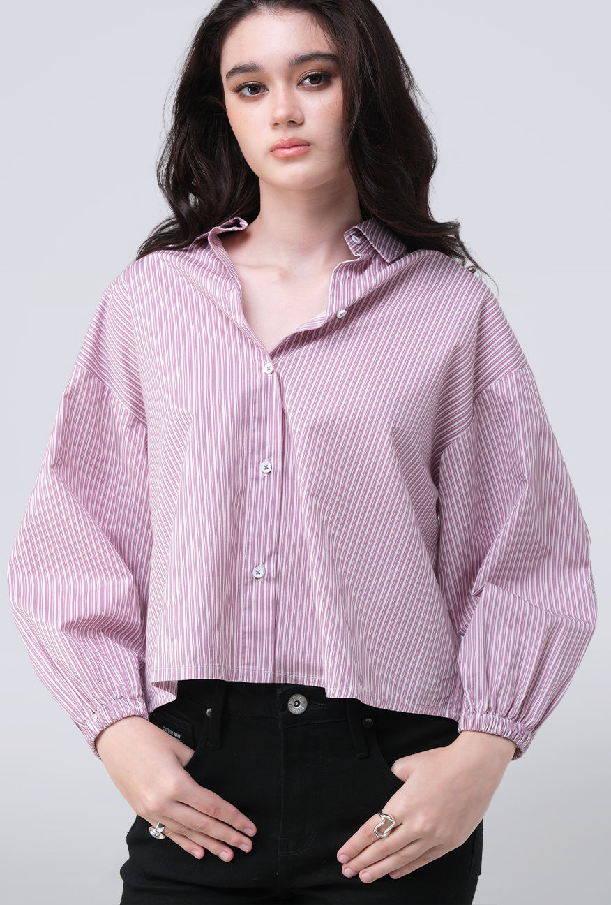 Kemeja Caelina Purple White