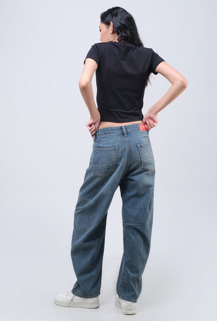 Jeans Barrel Sora Medium Blue
