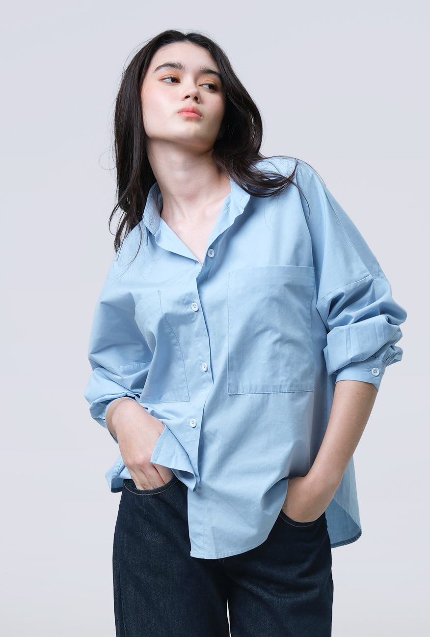 Kemeja Belqa Light Blue Exclusive Online