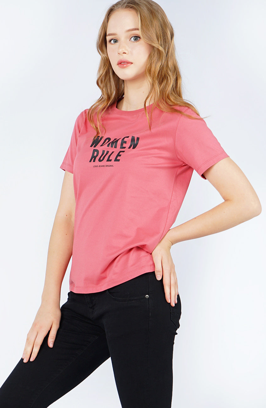 T-Shirt Slimfit Lengan Pendek Caera Pink