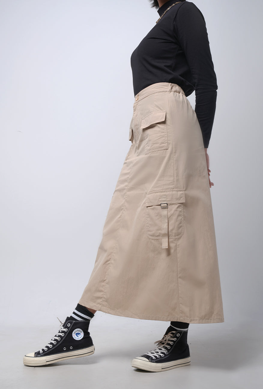 Rok Panjang Kehlani Khaki Long Skirt