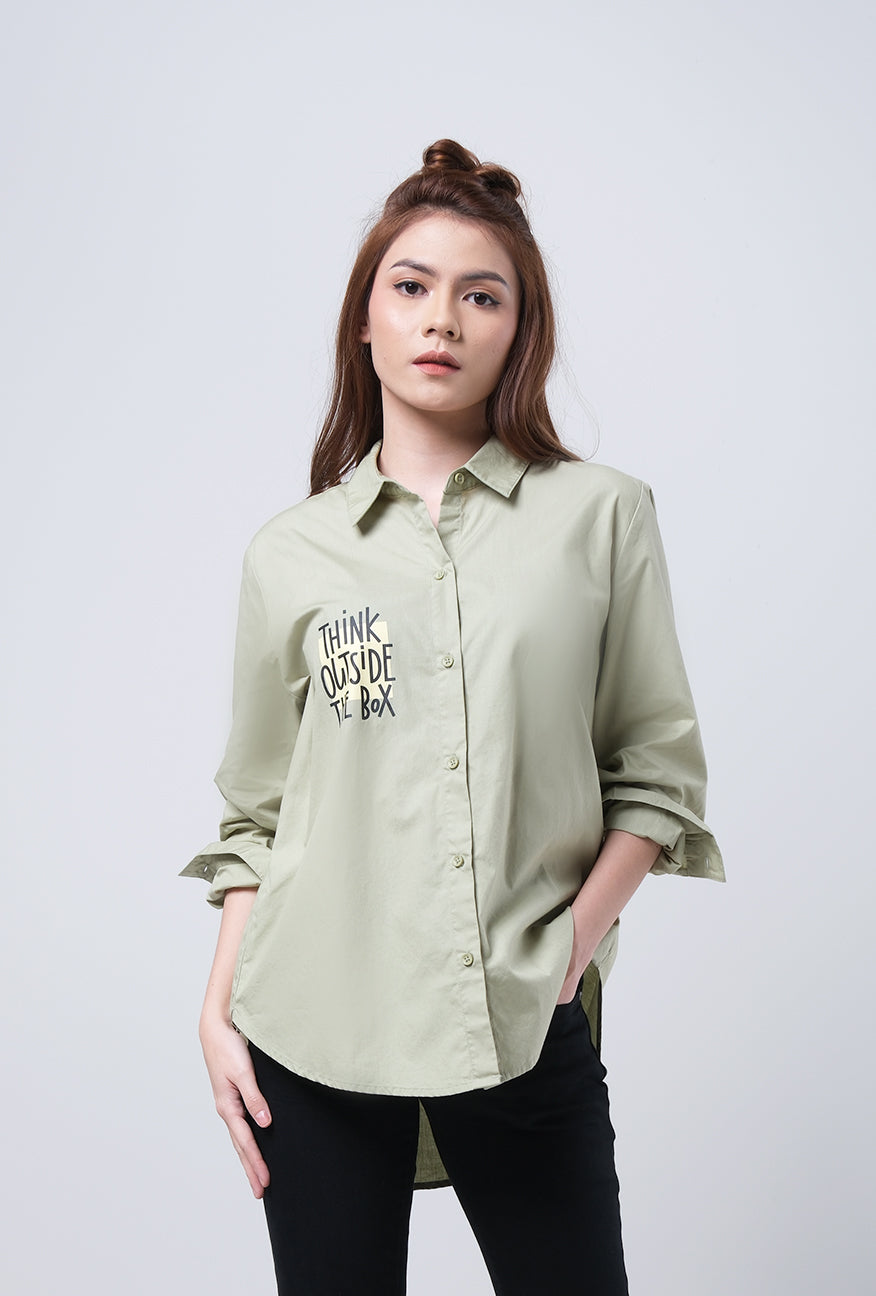 Kemeja Lengan Panjang Yoliv Sage Green