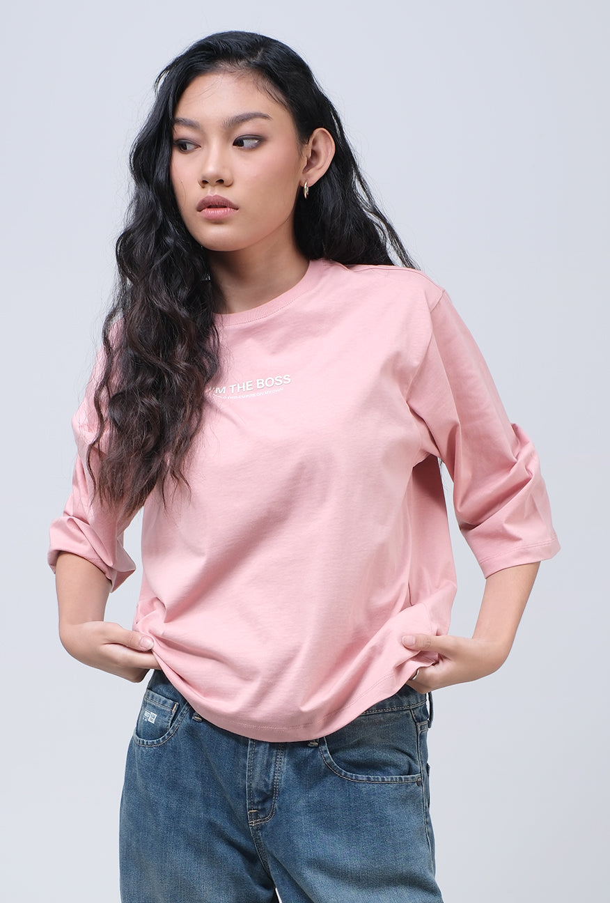 T-Shirt Lengan Panjang Malka Pink