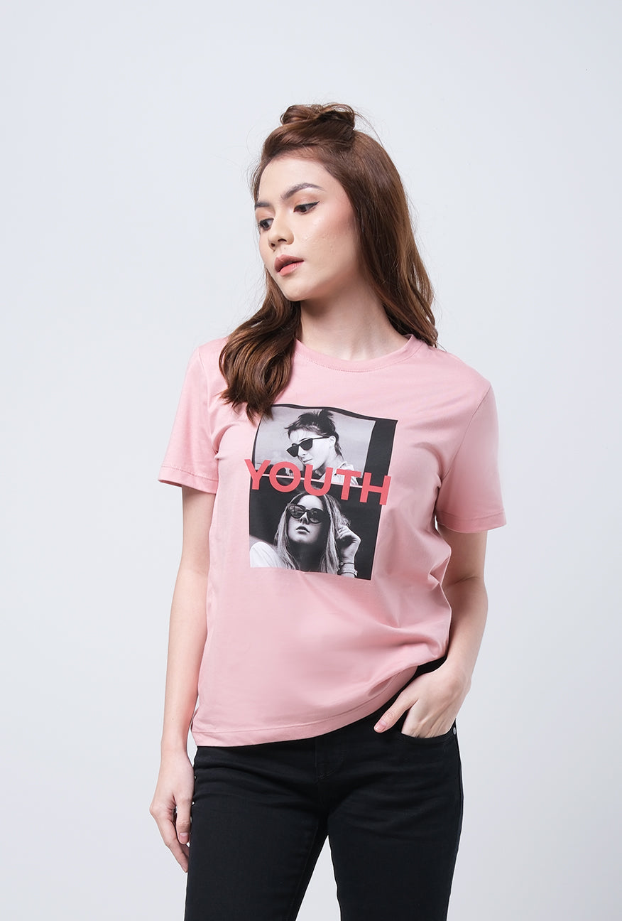 T-Shirt Basic Lengan Pendek Alodra Pink