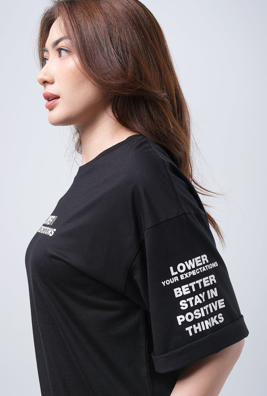 T-Shirt Oversized Lengan Pendek Careen Black