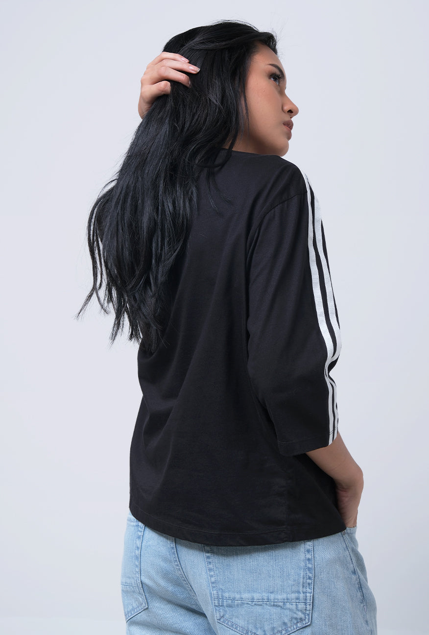 T-Shirt Lengan Panjang Leonora Black