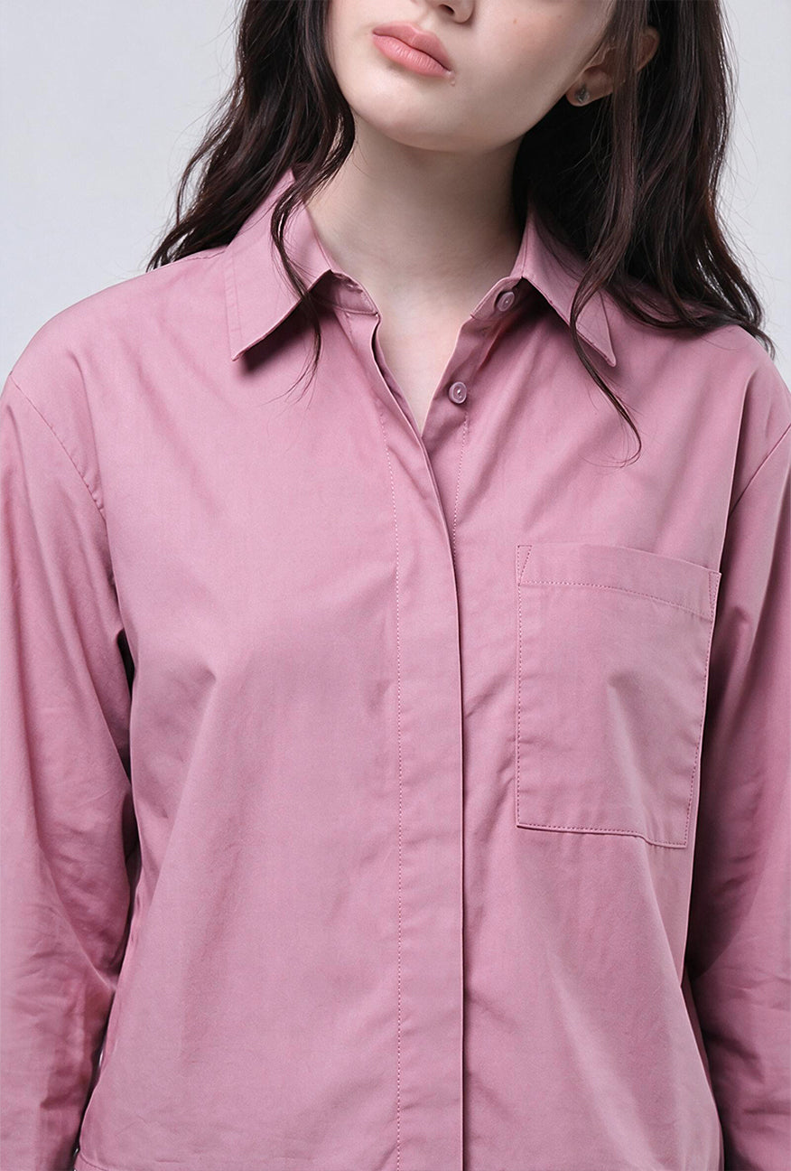 Kemeja Lengan Panjang Selra Pink Exclusive Online
