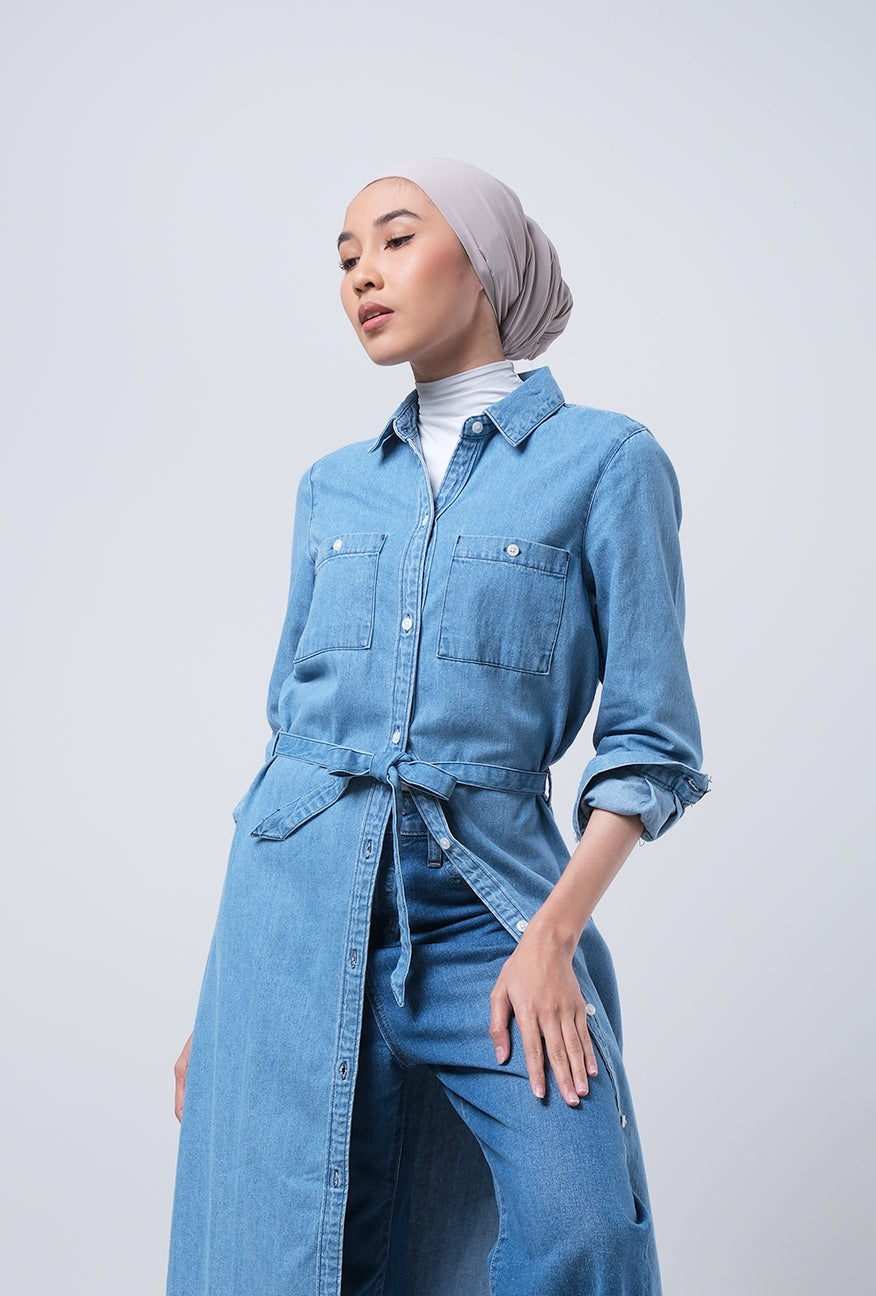 Dress Denim Lingga Medium Blue