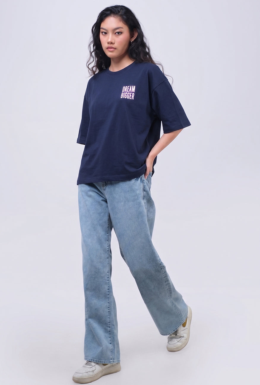 T-Shirt Lengan Pendek Maurine Navy
