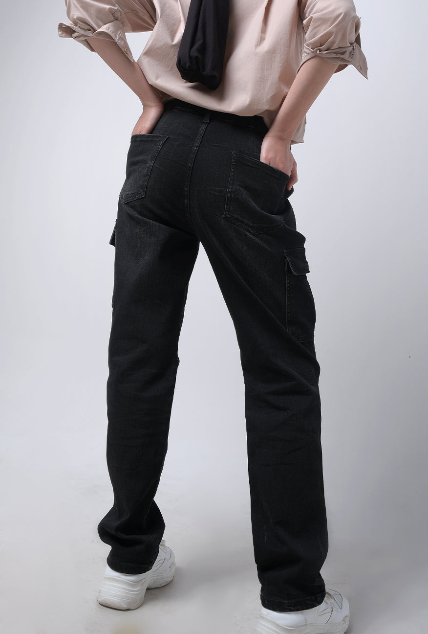 Jeans Belva Dark Grey Cargo