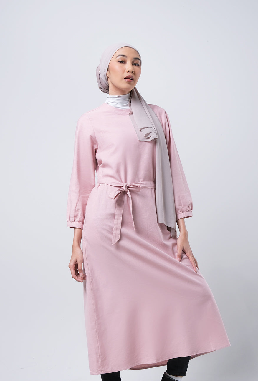 Dress Lengan Panjang Ivanka Pink
