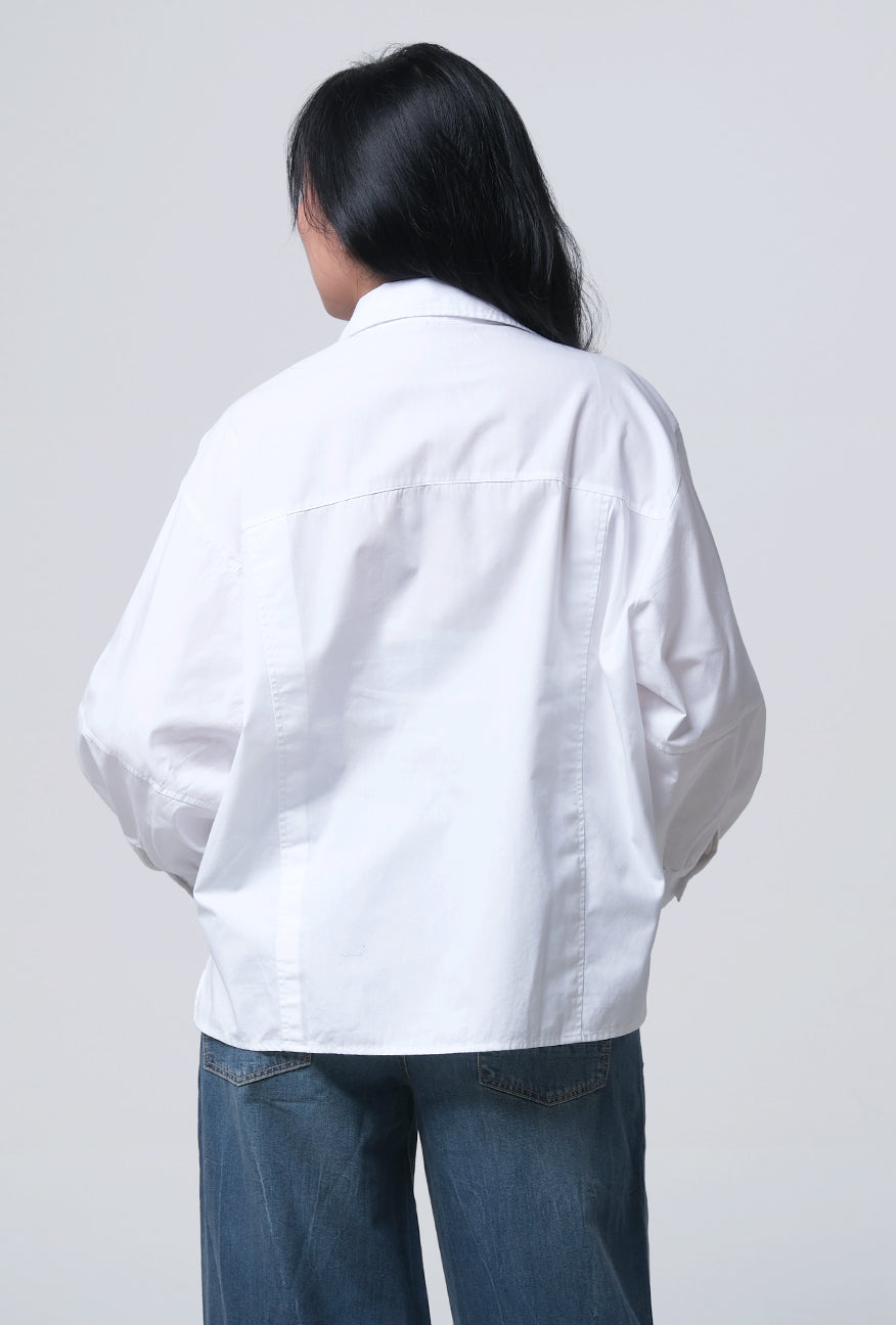 Kemeja Lengan Panjang Danica White