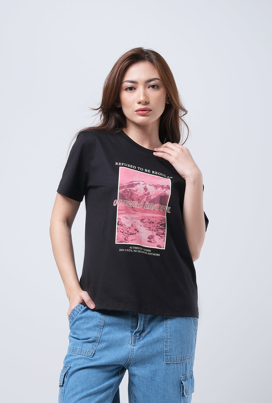 T-Shirt Basic Lengan Pendek Madelyn Black