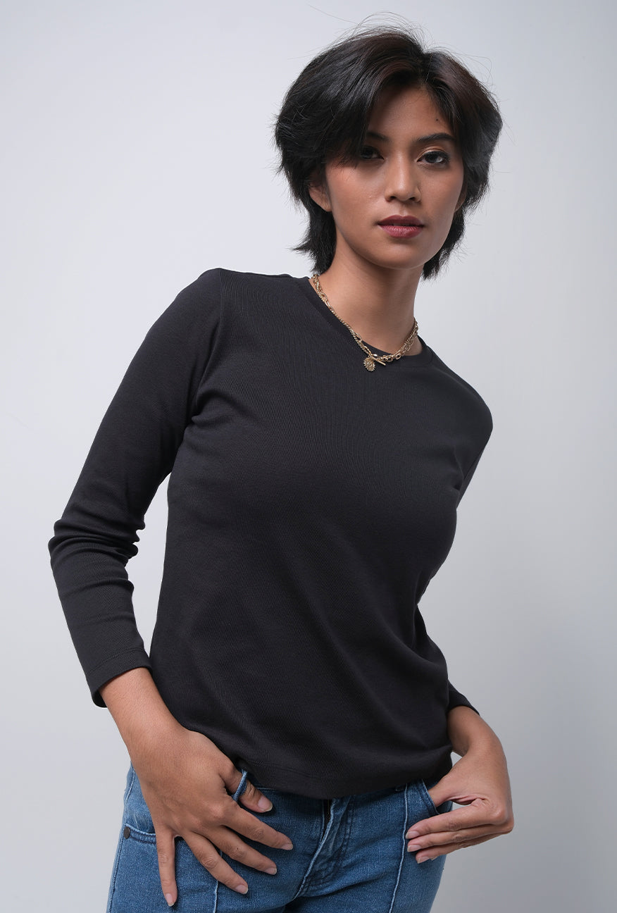 Inner Lengan Panjang Vurla Black