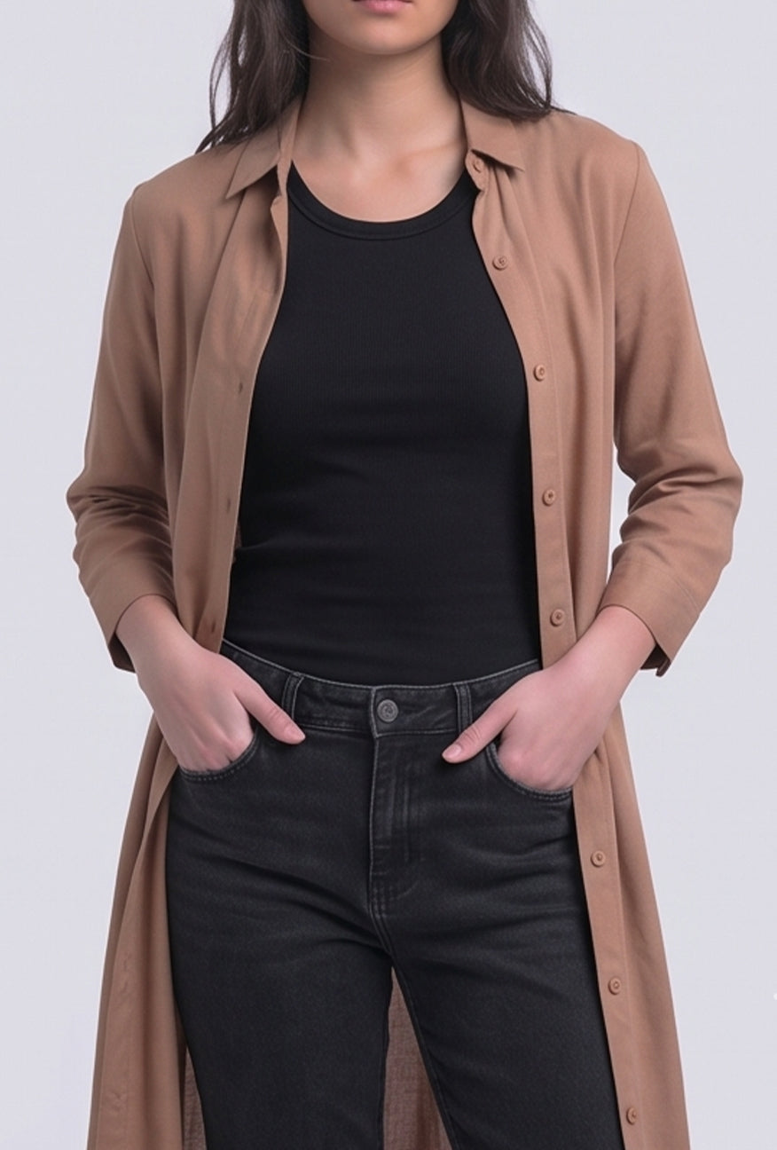 Dress Lengan Panjang Prisy Brown
