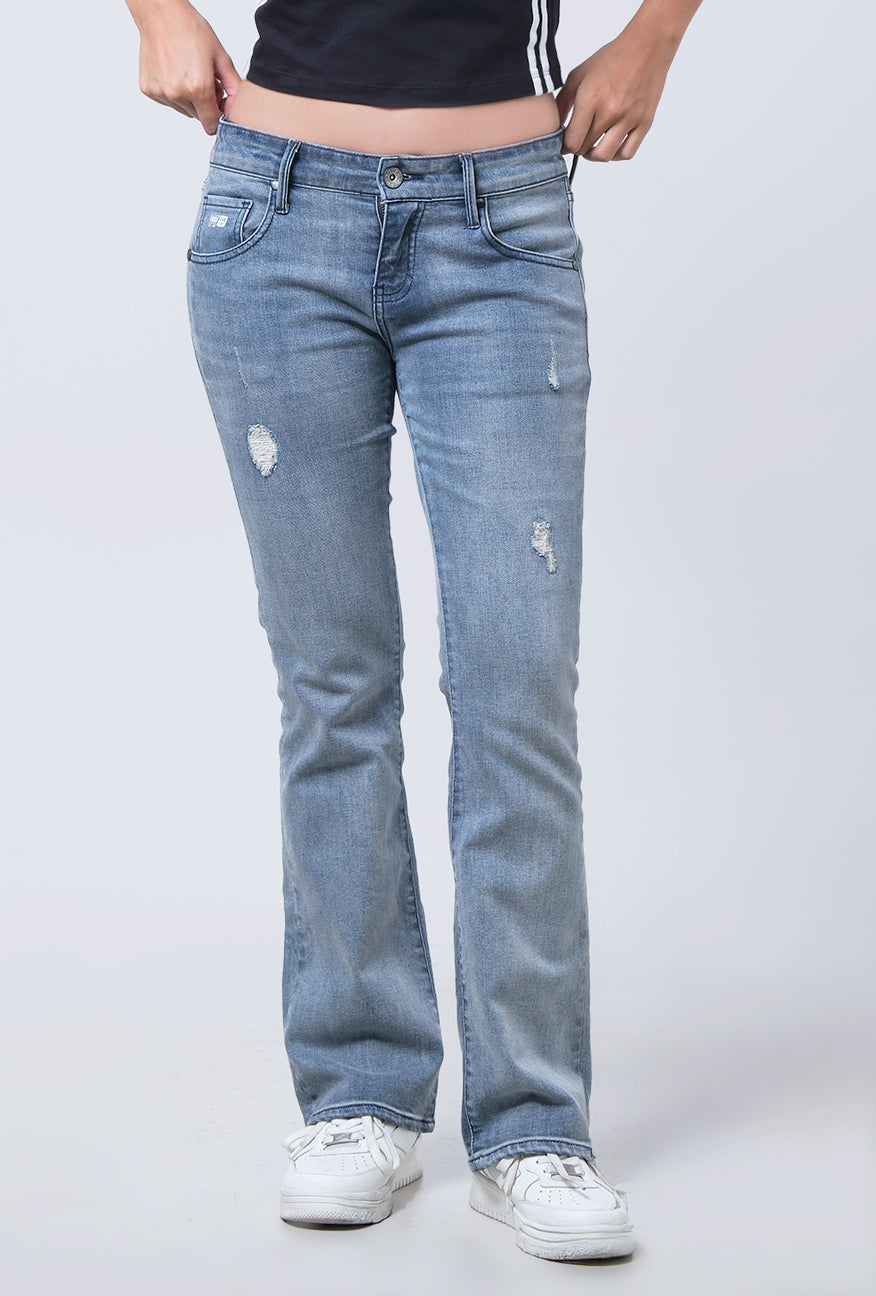 Jeans Bootcut J5 Series Light Blue With Destroy