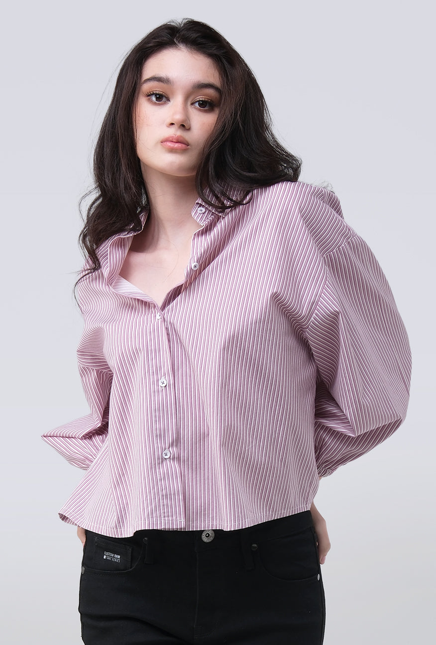 Kemeja Caelina Purple White