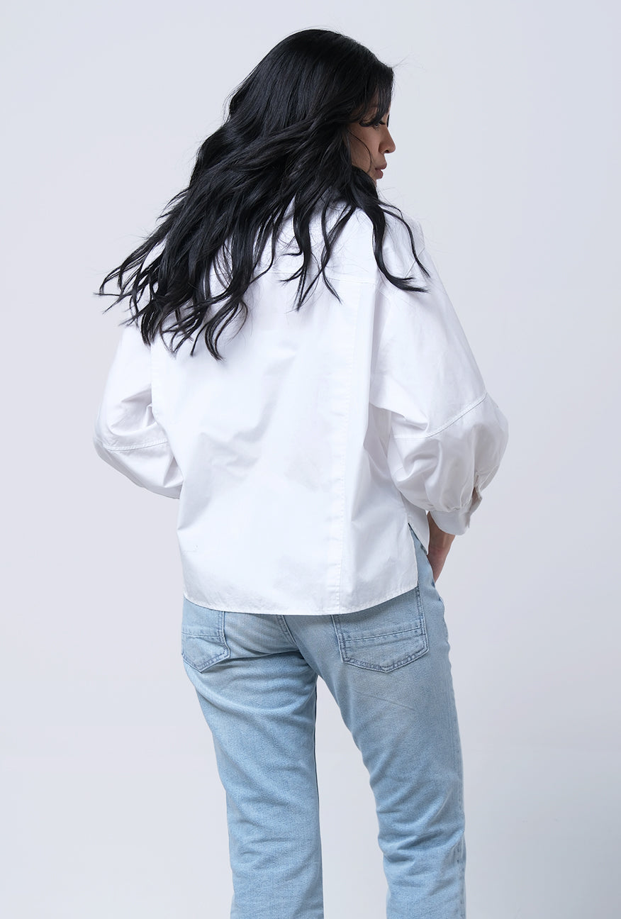Kemeja Lengan Panjang Danica White