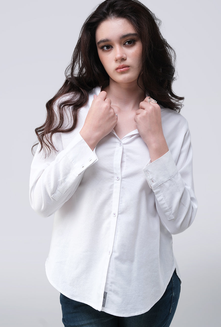 Kemeja Lengan Panjang Mellie White