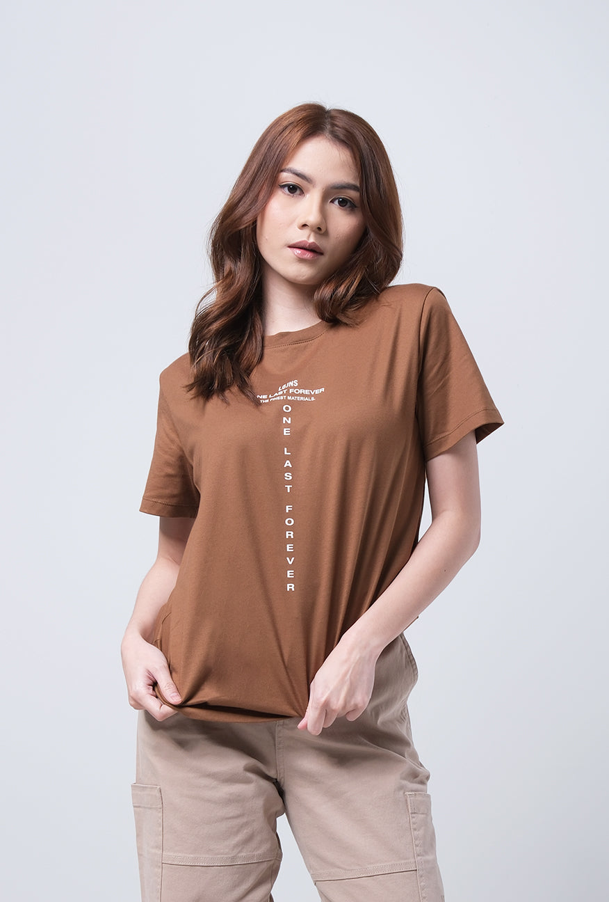 T-Shirt Basic Lengan Pendek Ruby Brown