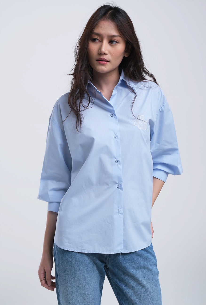 Kemeja Lengan Panjang Naveela Light Blue