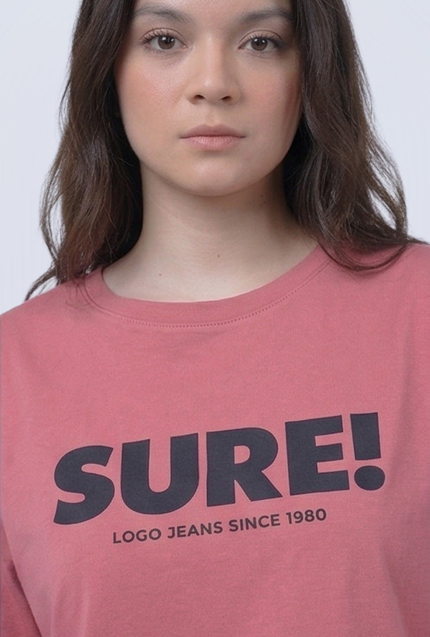 T-Shirt Lengan Pendek Talia Mineral Red Pink
