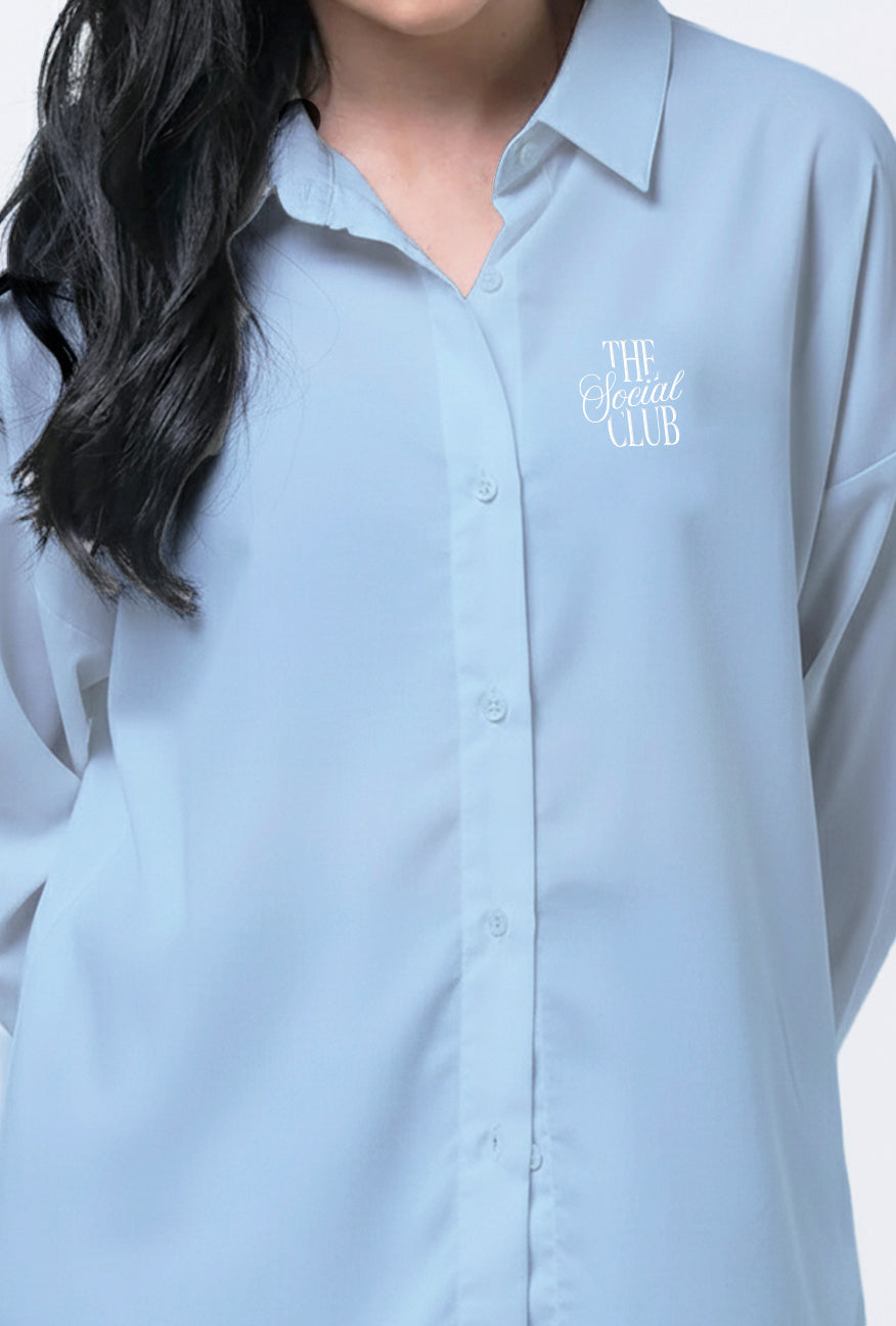 Kemeja Lengan Panjang Naveela Light Blue