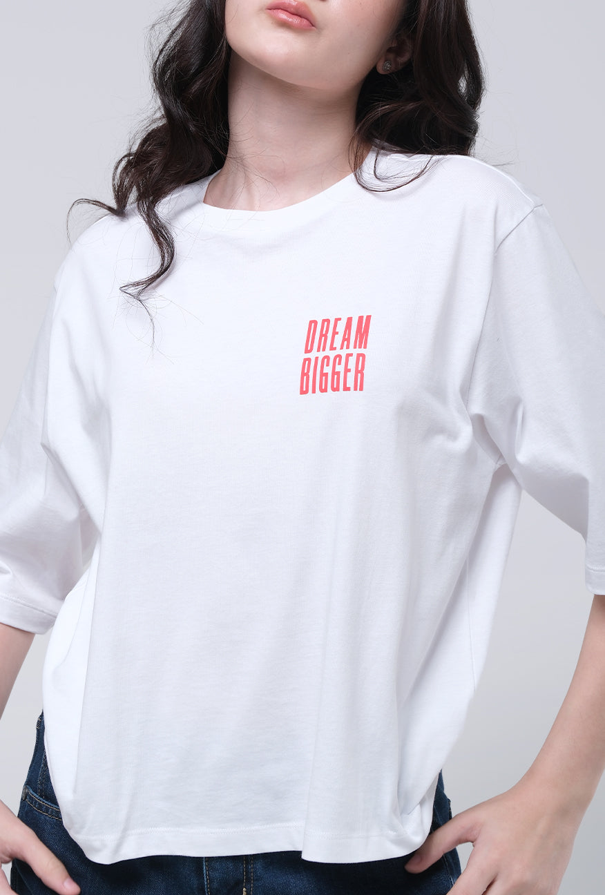 T-Shirt Lengan Pendek Maurine White