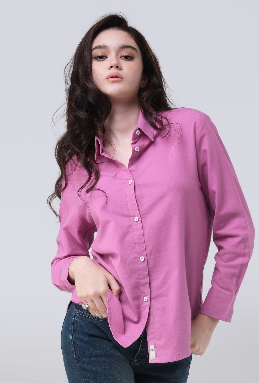 Kemeja Lengan Panjang Mellie Orchid Purple